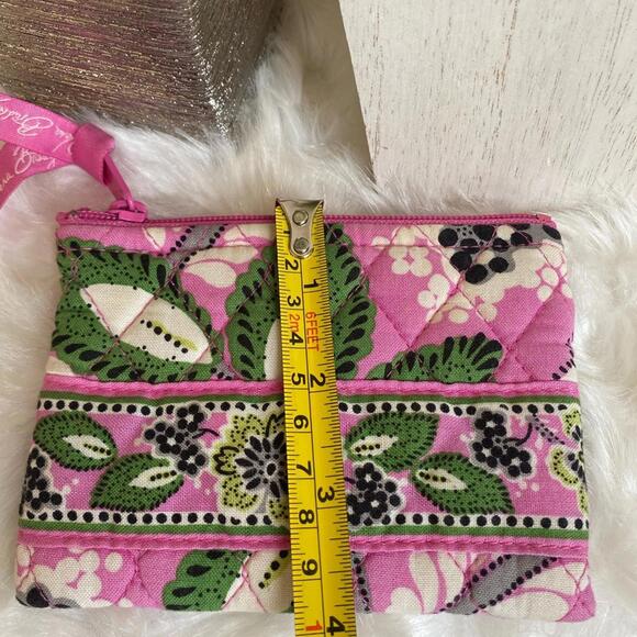 Vera Bradley Pink and Green Quilted Pouch - Picture 3 of 5